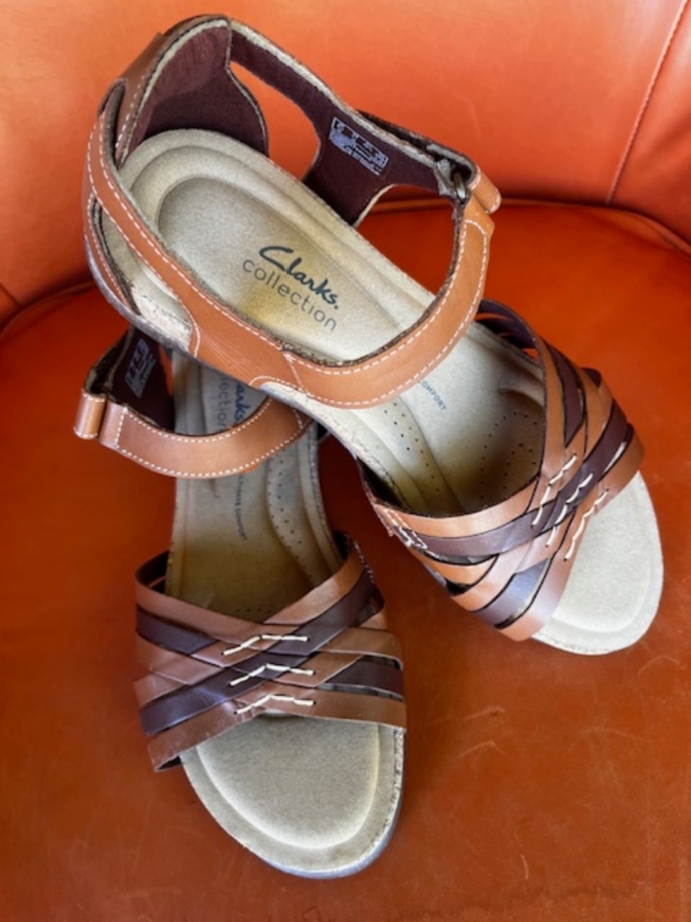 Women's - New - Clarks Roseville Cove - Tan / Brn Leather Sandals - 11M